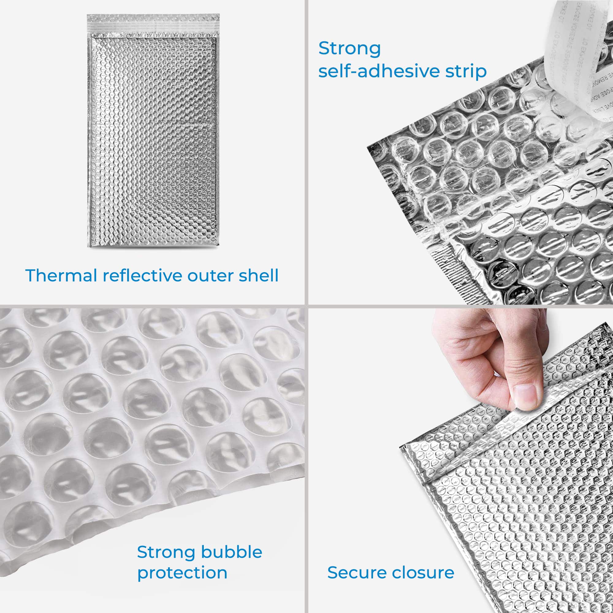 Thermal reflective insulated cold shield bubble mailer 8 x 11 inches, 100 pcs per case