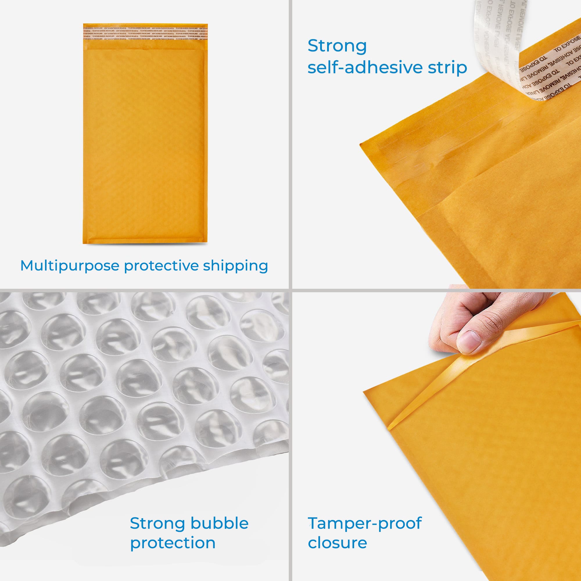 Kraft bubble mailer #00 5 x 10 inches, 250 pcs per case